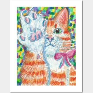 orange ginger tabby cat Posters and Art